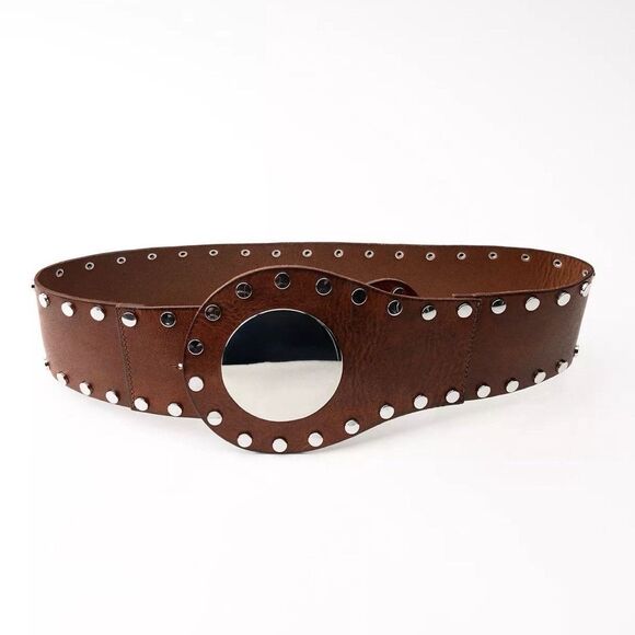 ZARAStatement Studded Leather Sash Belt6 Size 80 Boho Hippie Steampunk Gypsy